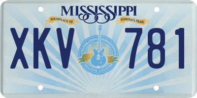 MS license plate XKV781