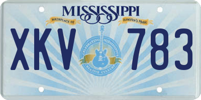 MS license plate XKV783