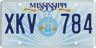 MS license plate XKV784
