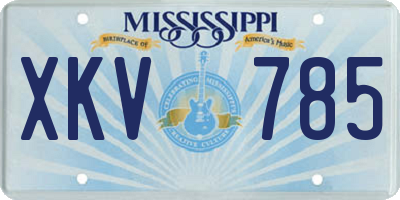 MS license plate XKV785