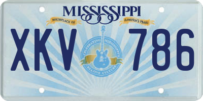 MS license plate XKV786