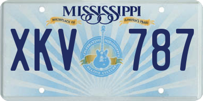MS license plate XKV787