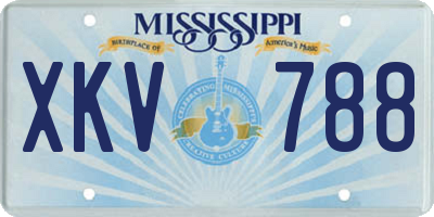 MS license plate XKV788