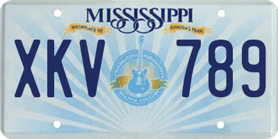 MS license plate XKV789