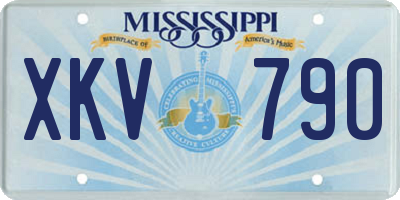 MS license plate XKV790