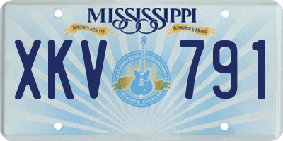 MS license plate XKV791