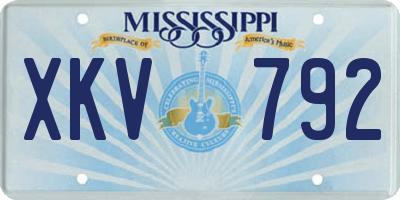 MS license plate XKV792