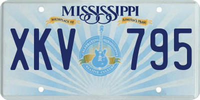 MS license plate XKV795