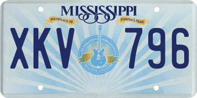 MS license plate XKV796