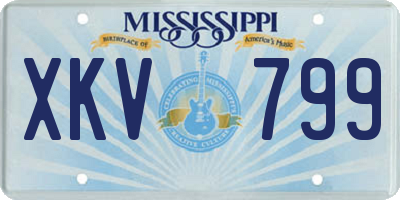 MS license plate XKV799