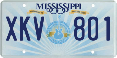 MS license plate XKV801