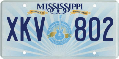 MS license plate XKV802