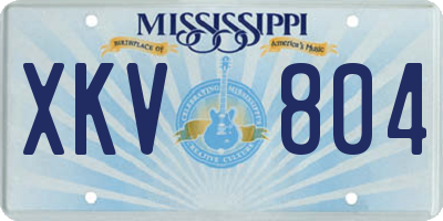 MS license plate XKV804
