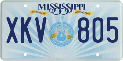 MS license plate XKV805