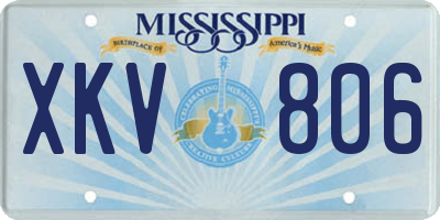 MS license plate XKV806