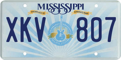 MS license plate XKV807