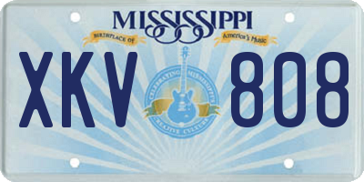 MS license plate XKV808
