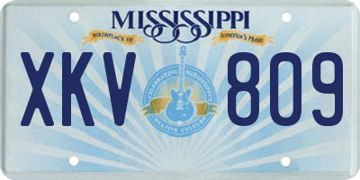 MS license plate XKV809