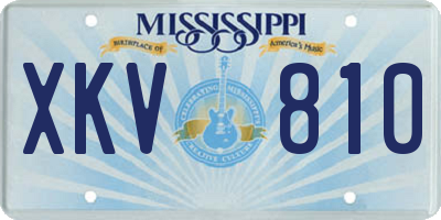 MS license plate XKV810