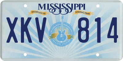 MS license plate XKV814