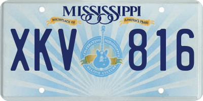 MS license plate XKV816