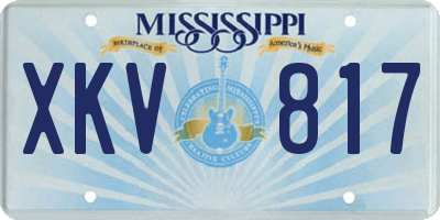 MS license plate XKV817