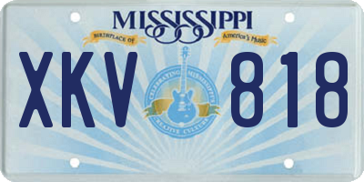 MS license plate XKV818