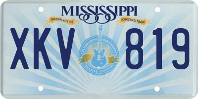 MS license plate XKV819