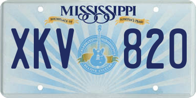 MS license plate XKV820