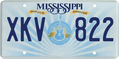 MS license plate XKV822