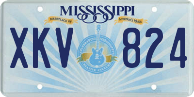 MS license plate XKV824