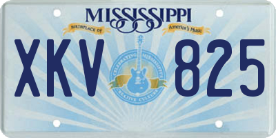 MS license plate XKV825