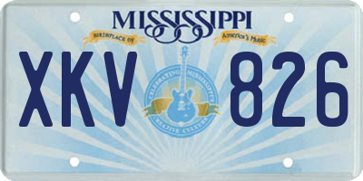 MS license plate XKV826
