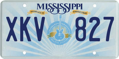MS license plate XKV827