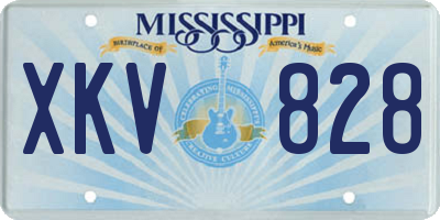 MS license plate XKV828