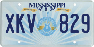 MS license plate XKV829