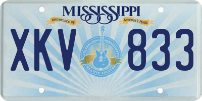 MS license plate XKV833