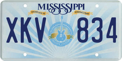 MS license plate XKV834