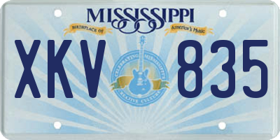 MS license plate XKV835