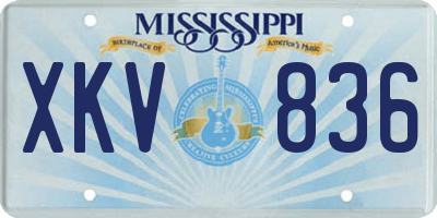 MS license plate XKV836