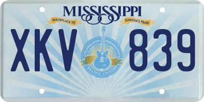 MS license plate XKV839