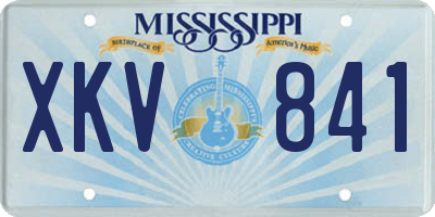 MS license plate XKV841