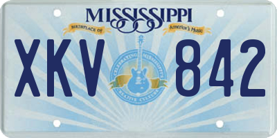 MS license plate XKV842