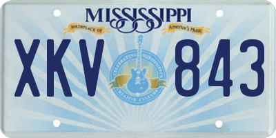 MS license plate XKV843
