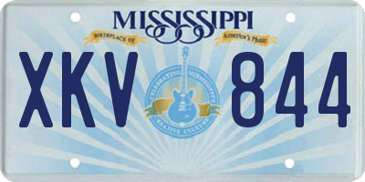 MS license plate XKV844
