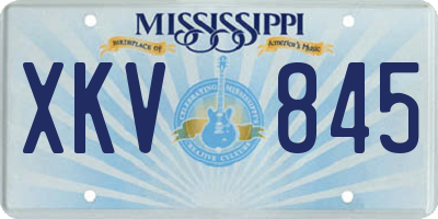 MS license plate XKV845