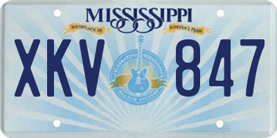 MS license plate XKV847