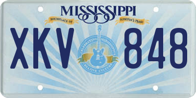 MS license plate XKV848