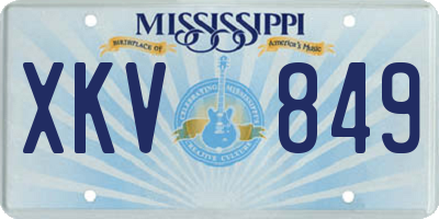 MS license plate XKV849