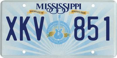 MS license plate XKV851